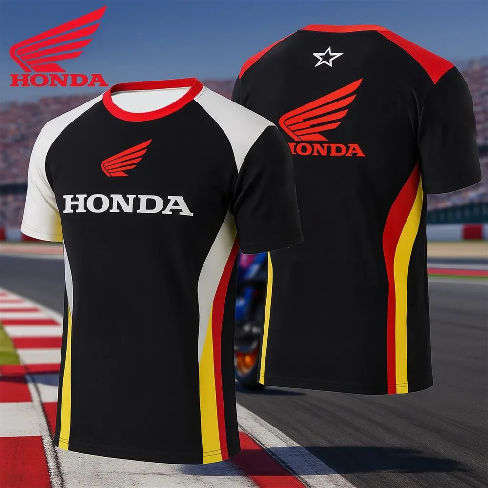 

Honda Summer Men's T-Shirt Car Brand Sports Motorcycle Racing Short Sleeve Quick-Dry Jersey Casual Fashion​