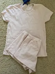 Pink Striped T-shirt Shorts 2 Pieces Set Women Slim O-neck Tees with Elastic Straight Short Pant Cotton Sweet Pajama Sets Y2k