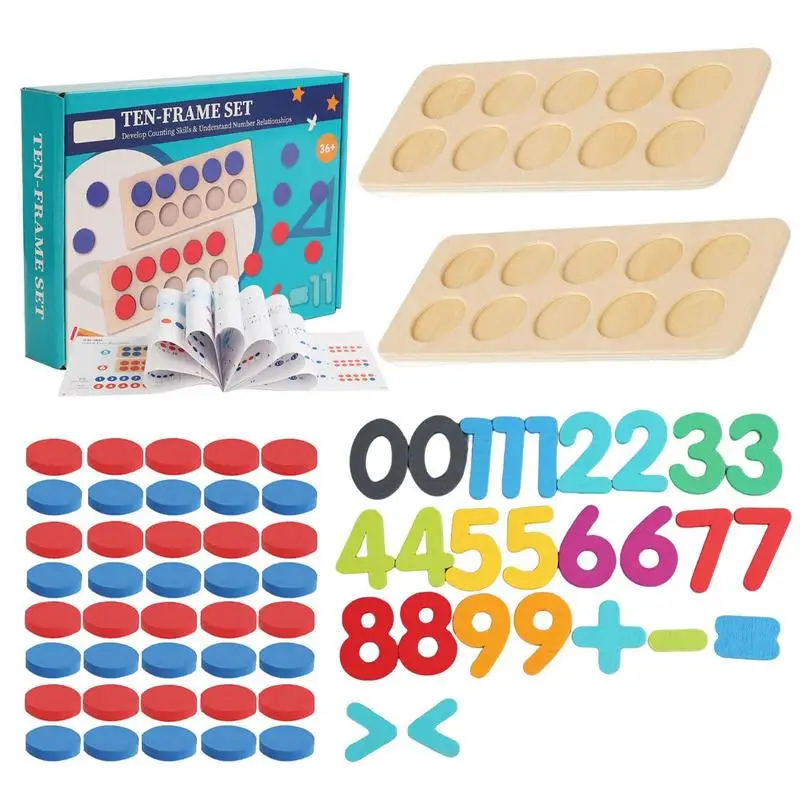 Auxiliares de ensino de matemática pré-escolar brinquedo educativo pré-escolar jogo de matemática de madeira brinquedo de placa de aprendizagem de matemática para operações de matemática