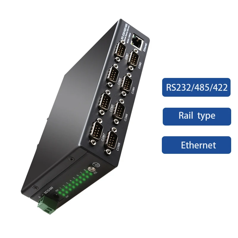 

Ethernet Switch game Plug and Play 100M rail type serial networking server RJ45 Hub RS232/485/422 RJ-45 LAN Adapter dock station