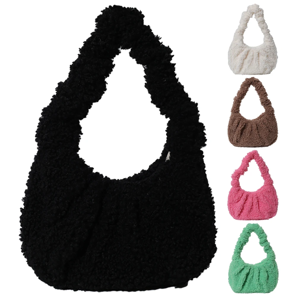 

Пушистая сумка-тоут, пушистая сумка на плечо, мягкая овечья шерсть, милая мини-сумка из искусственного меха, зимняя нечеткая сумочка и сумка для женщин