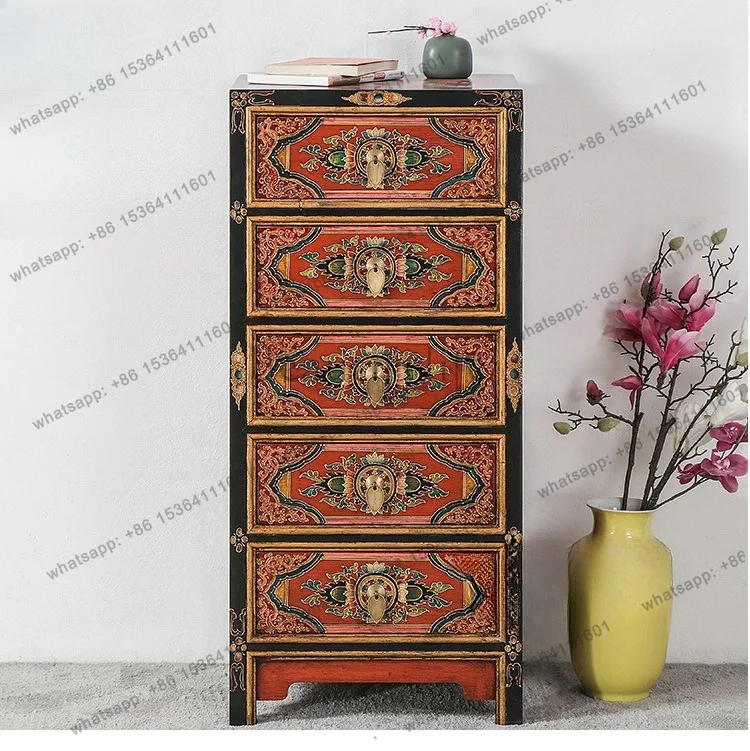 XX. Solid wood antique classic storage cabinet five pumping cabinet classical Chinese furniture