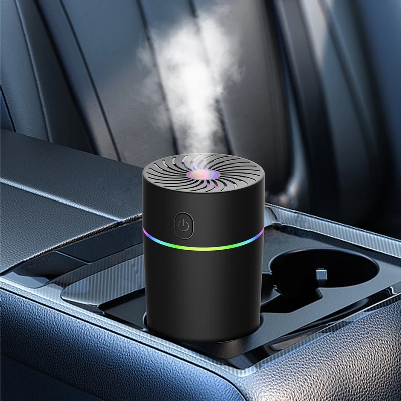 

2024 Portable Led Light Mini 300ml H2o Spray Mist Humidifier Double Wet Aroma Essential Oil Diffuser Car Usb Air Humidifier