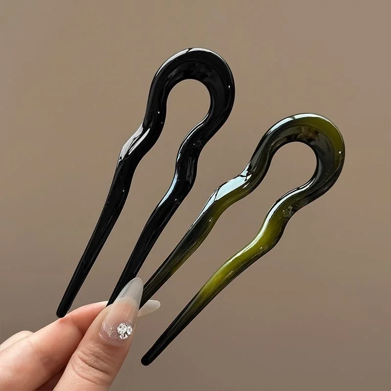 New U-Shaped Hair Fork Women Fashion Tortoiseshell Acetate Hairpin Geometric Design Headwear Hair Sticks Girl Hair Accessories - Image 4