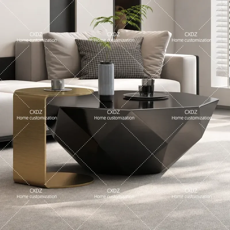Diamond Coffee Table Modern Minimalist Unique Shape Light Luxury Living Room Home Furniture High End Simple Design