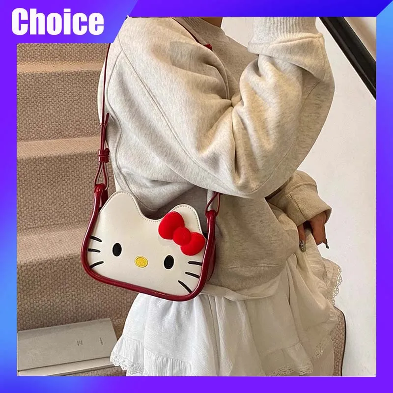 

Sanrio Hellokitty Women's Handbag Cartoon Casual Crossbody Bag Fashionable Single Shoulder Kawaii Cute Small Square Bag Gift