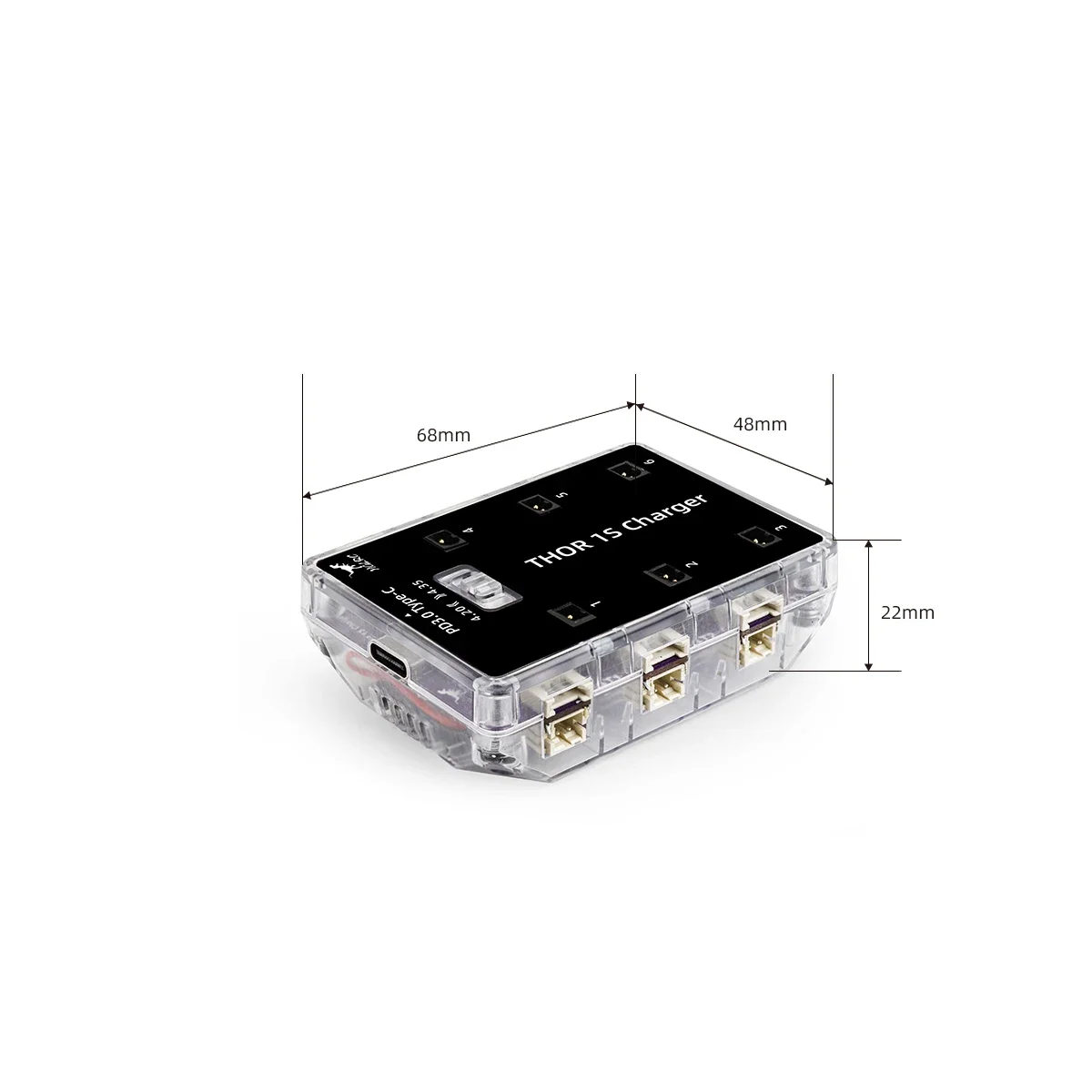 Caricabatterie HGLRC Thor 1S V2 scheda di ricarica parallela a 6 vie supporta interfaccia PH2.0 e MX2.0 e A30 e BT2.0 PD3.0 tipo C 12V