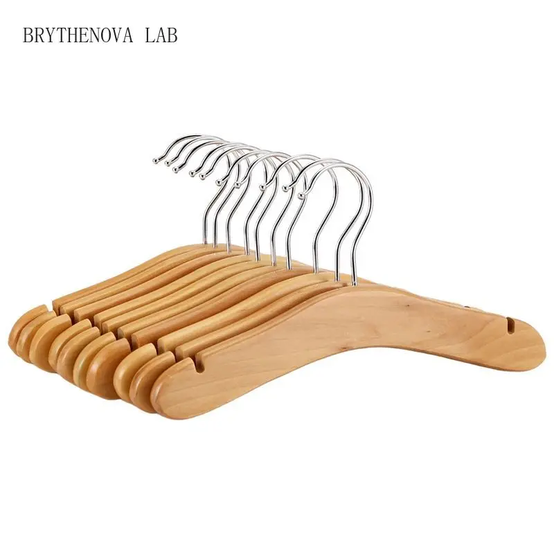 10 Pack 2025 Trend Wooden Baby Hangers Kids Hangers Notched Design Shoulder for Children Clothes Decoration