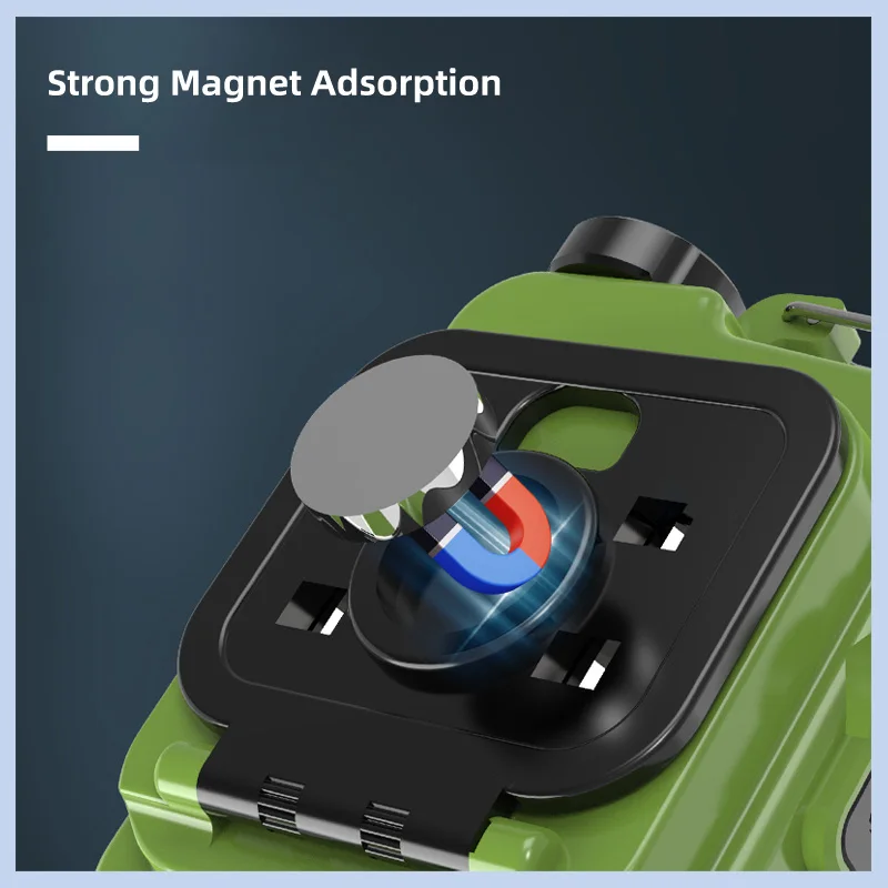 COB Keychain Work Light Mini LED Flashlight 4 Light Modes Emergency Light with Folding Bracket Screwdriver for Fishing Camping