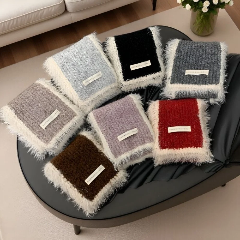 Wool Neckerchief Comfortable Neck Cover Warmer Woolen Edge Scarf Warm Thick Soft Scarf For Young People Winter Outing Holiday