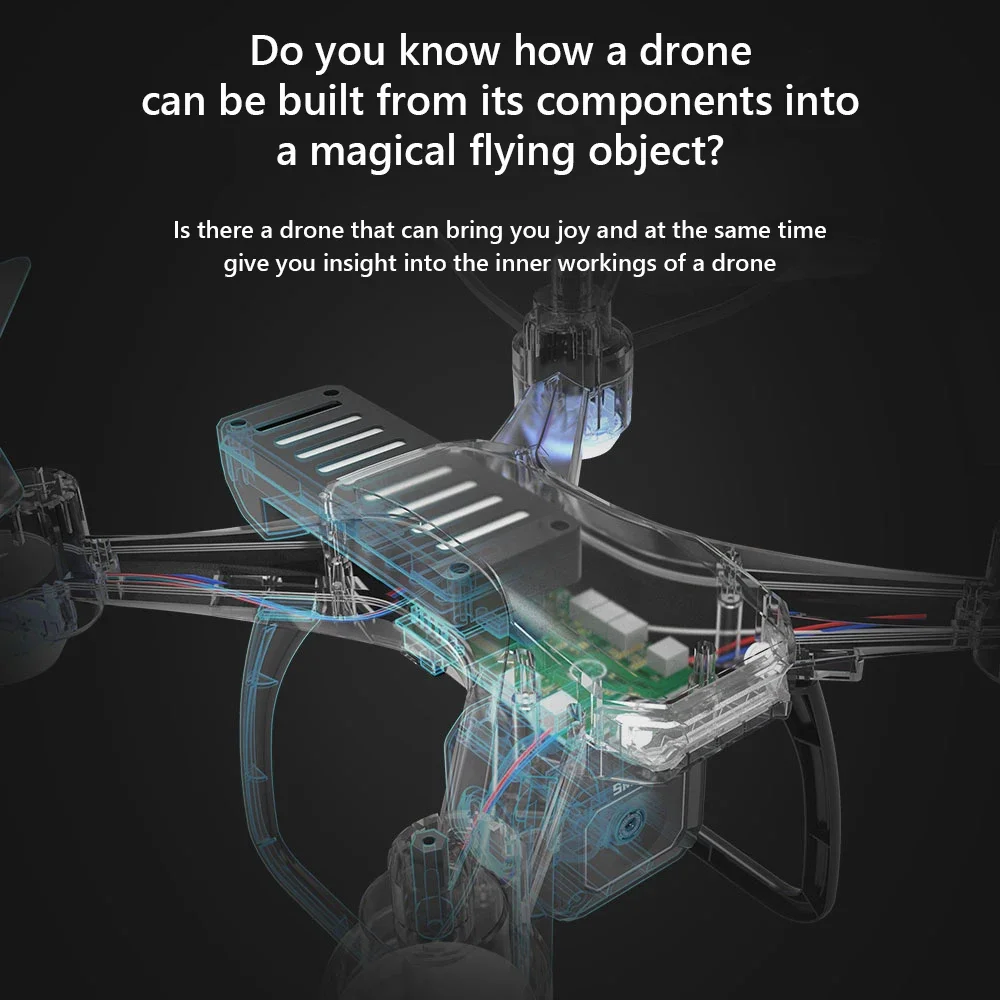 JJRC H108 어린이 DIY 조립 드론 인터랙티브 트레이닝 장난감 쿼드콥터 항공 촬영 원격 조종 항공기 드론