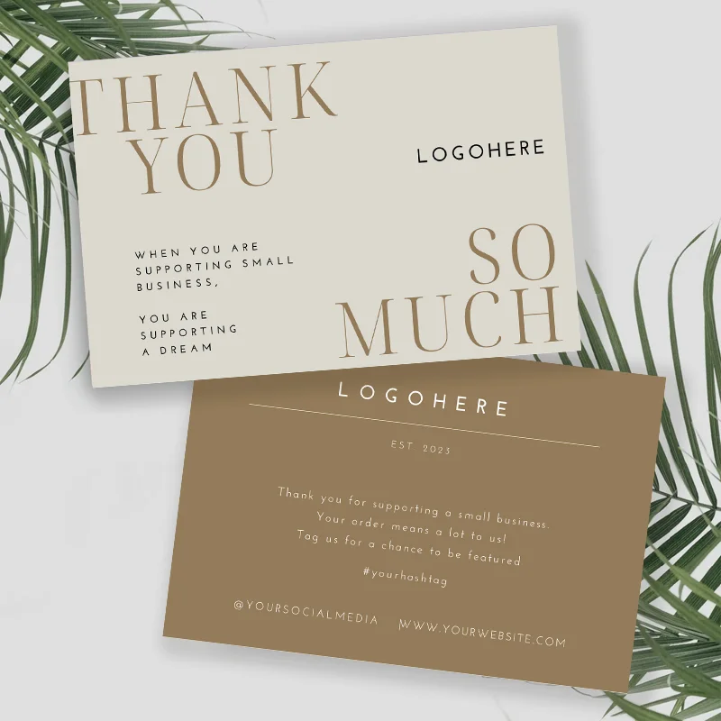 

Редобные для печати роскошные элегантные открытки «Спасибо за ваш заказ» Изготовленные на заказ открытки с логотипом для малого бизнеса