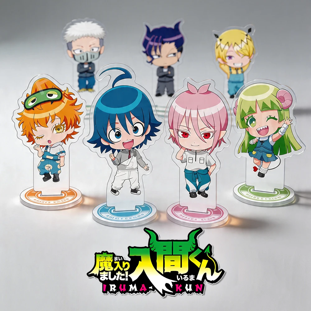 Welcome to Demon School! Iruma-kun Anime Mini Acrylic Standee Keychain Full Set Iruma Alice Q Version Kawaii Desktop Decor