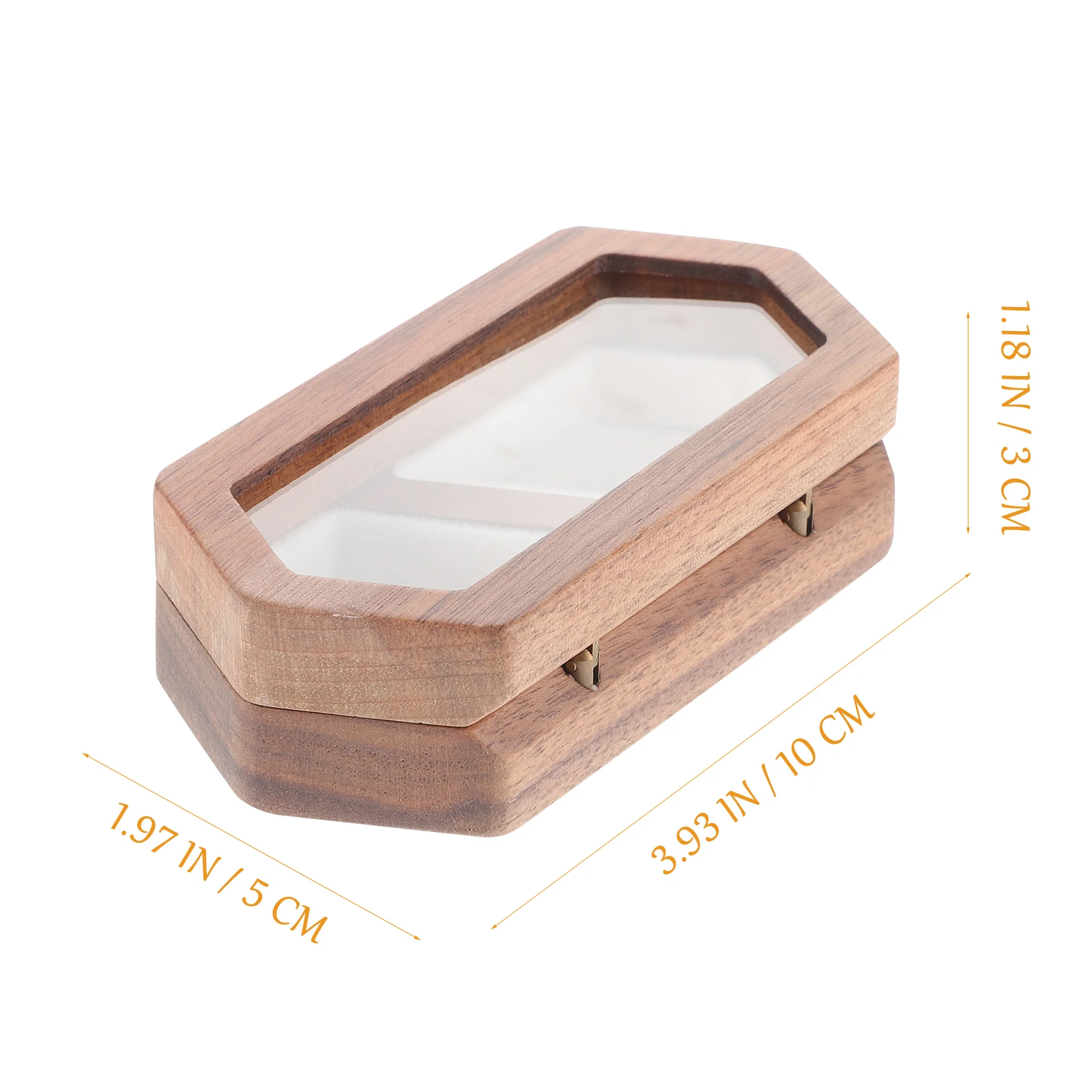 

Wooden Jewelry Box Gift Storage Case Flannel Travel Display Vintage Jewel Case For Necklace Earrings Birthday Proposal Special