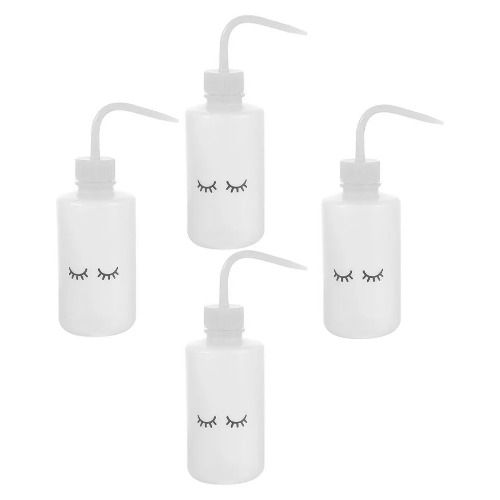 

4Pcs Lash Washing Bottles 250Ml Bend Mouth Portable Squeeze Bottle Eyelash Cleaning Bottle Water Dispenser for Tattoo and Plant
