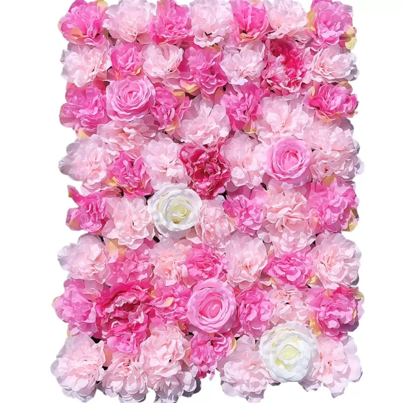 

Artificial Silk Flower Wall Panel, Fake Flower Background, Hydrangea Rose Flower Decoration, Wedding Shop Home Party, 40x60cm