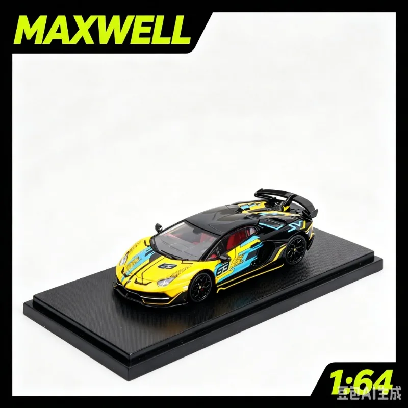 

MAXWELL 1:64 Lamborghini Aventador SVJ63 die-casting alloy simulation car model for boys as a gift and souvenir.