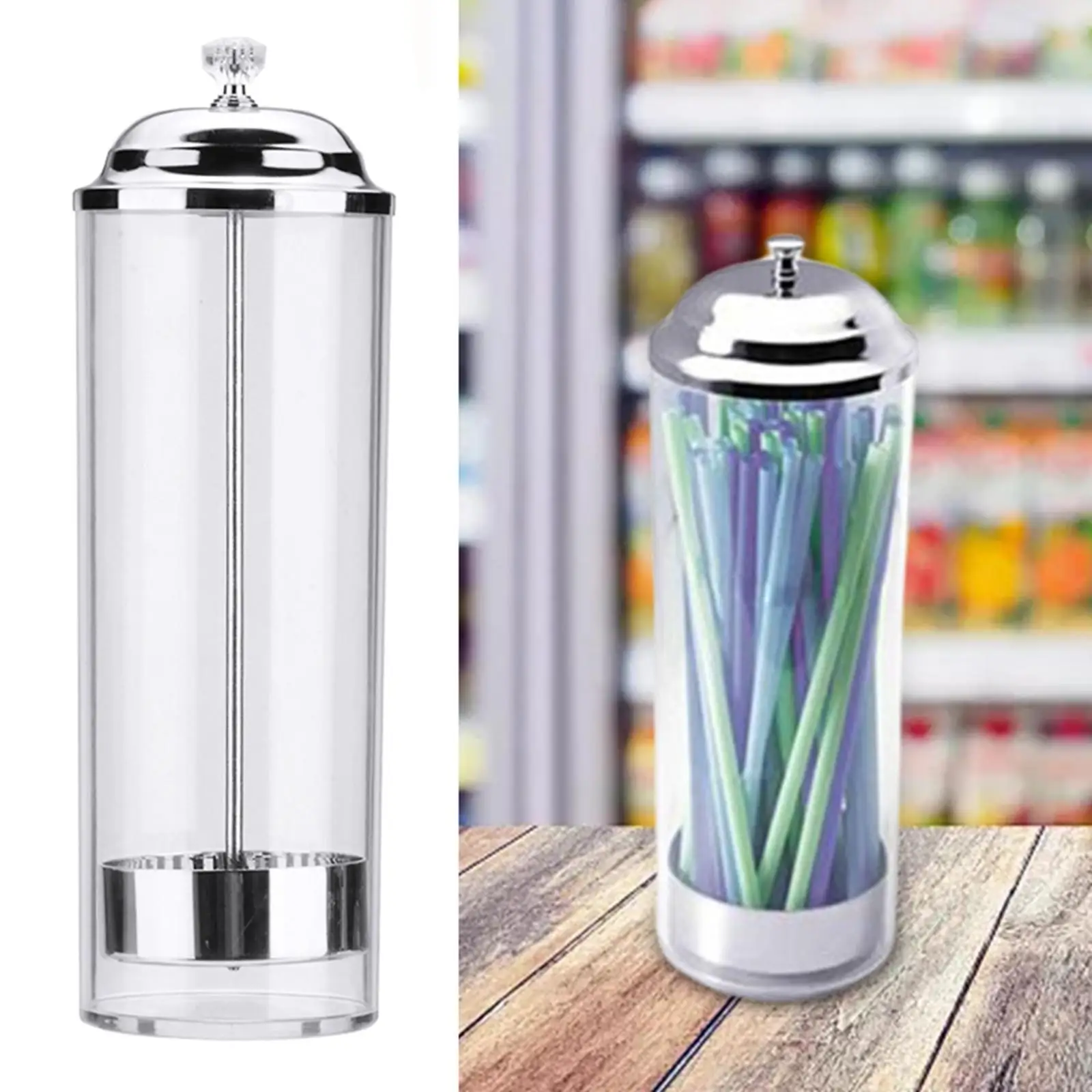 

Plastic Retro Design Straw Dispenser Holder Tabletop Organizer for Drink Dispenser Kitchen Use