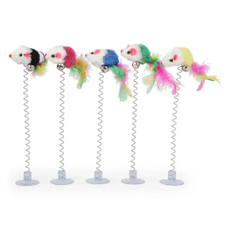 1Pcs Cat Toy Stick Feather Wand with Bell Mouse Cage Toys Cat Teaser Stick Cat Dog Playing Toy Pet Supplies
