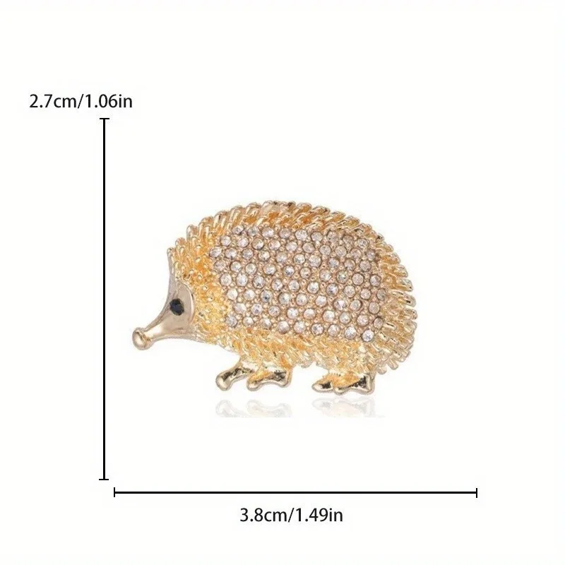 Creative Hedgehog Brooch Fashion Rhinestones Cartoon Animal Corsage Retro Buckle Pin