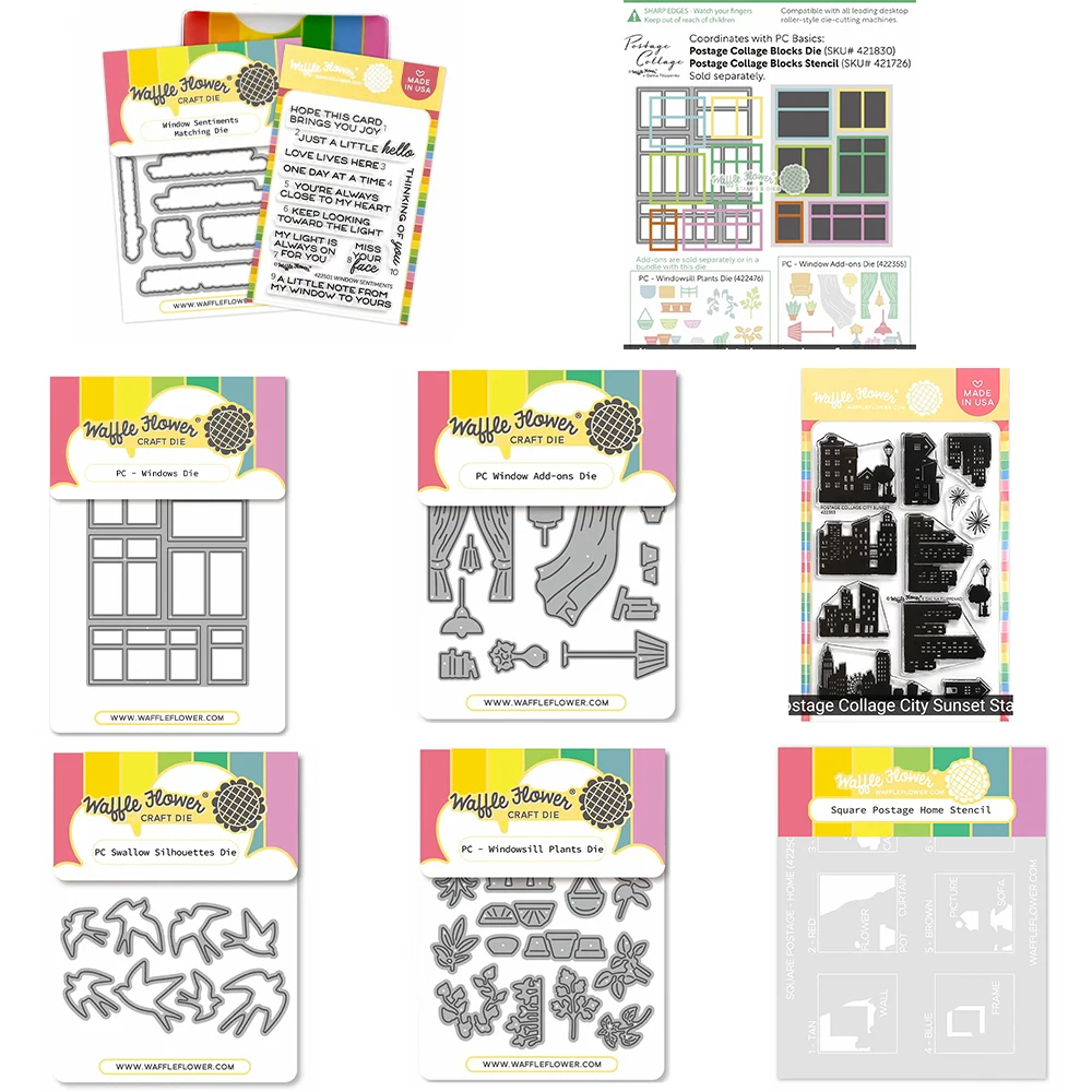 2026 Nuevos troqueles de corte de metal con diseño de arquitectura urbana al atardecer, sellos transparentes, plantilla, tarjeta de felicitación, scrapbooking, grabado en relieve hecho a mano, DIY