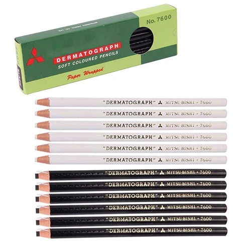 2 uds Lapis Dermatografico lápiz de cejas Dermograph lápiz marcador negro para maquillaje permanente Microblading accesorios de tatuaje