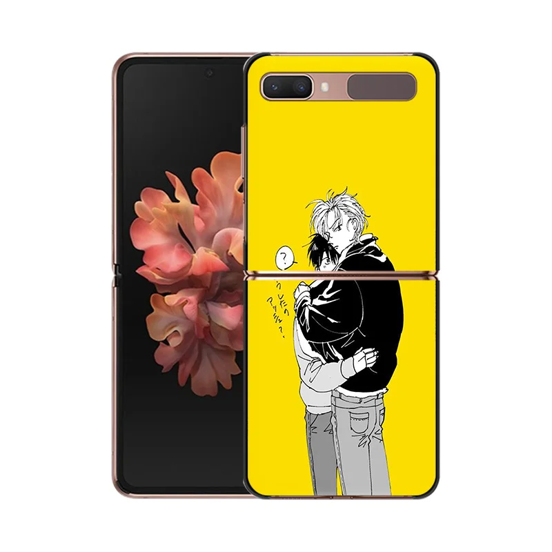 Black Phone Cases for Samsung Z Flip 6 5 4 3 5G Banana Fish Anime Hard Galaxy ZFlip6 Flip5 Flip4 Flip3 Mobile Phone Shell Cover