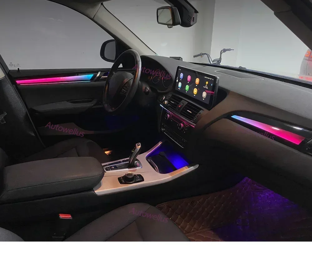 Intellegent Electric Tailgate256 Colors Symphony Car Interior Ambient Lighting For BMW X3 X4 F25 F26 2012-2017 Air Vent Strip Ac view 3