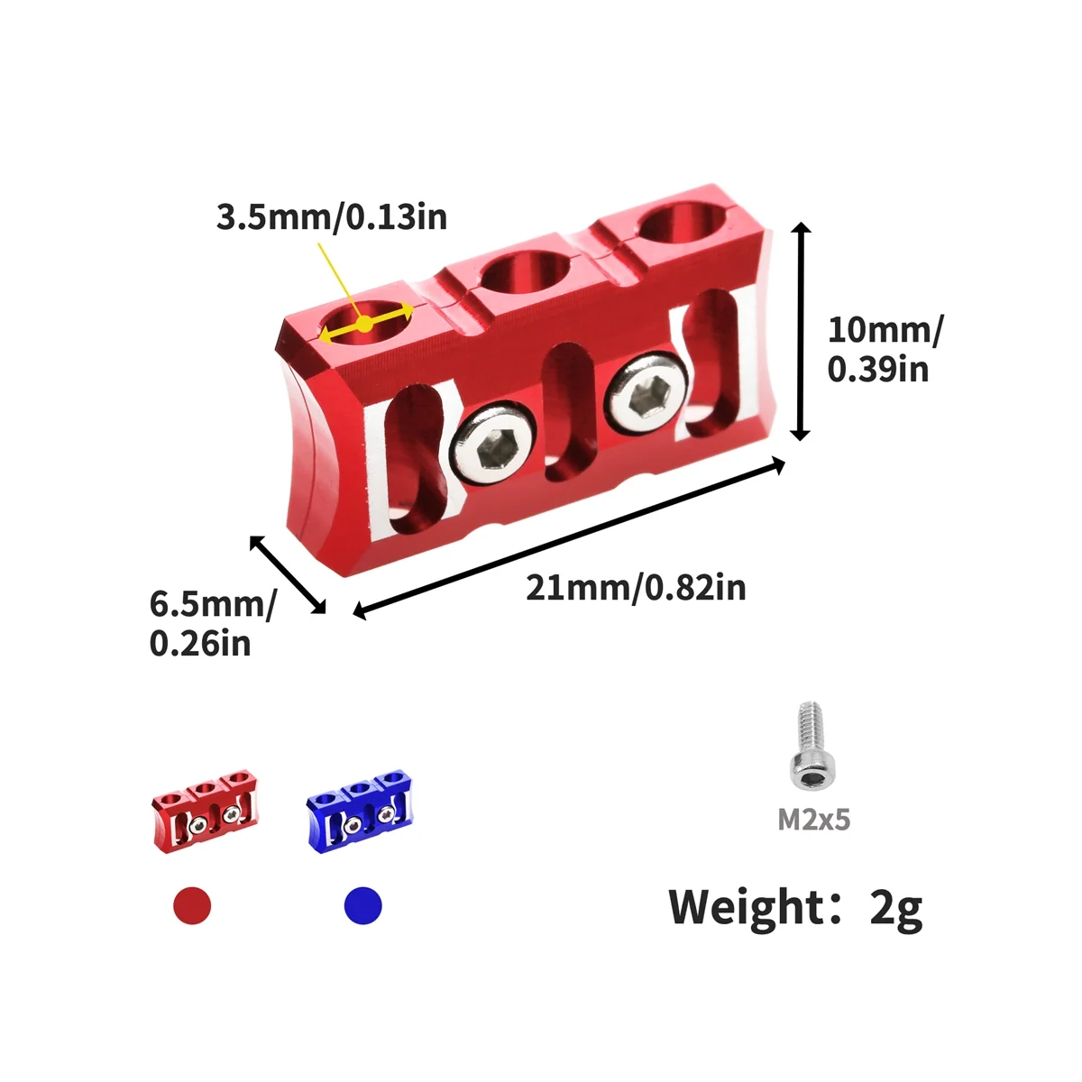 12AWG ESC Motor Cable Manager Wire Fixed Clamp Buckle Prevent Tangled Line Clip Tool for RC Model Car Boat Drone, red