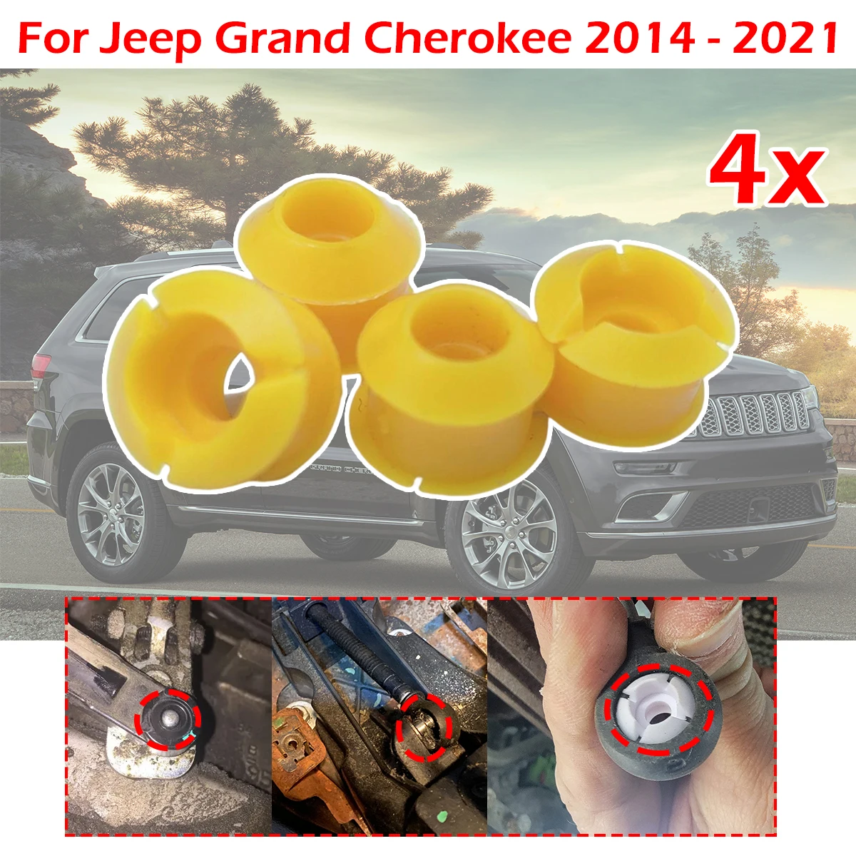 

4X AUTO Gear Cable End Bushing Repair Kit Shifting Issue Fix Selector Lever Grommet Drivetrain For Jeep Grand Cherokee 14-2021