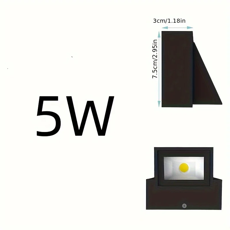 LED 알루미늄 방수 벽 램프, 현대 야외 벽 와셔, 5W 벽걸이 야외 보안 조명 고정장치