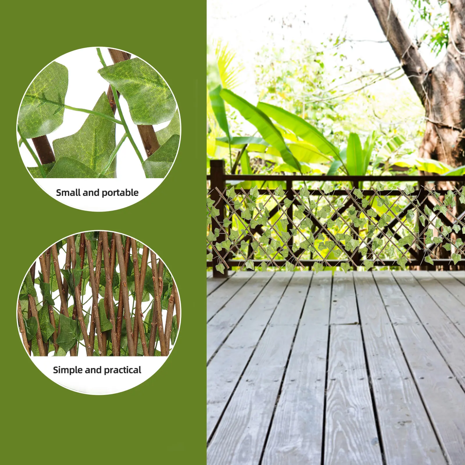 

Fence Privacy Screen Artificial Leaf Outdoor Plant Decorations Vine ABS Vines Ornaments Garden Lattice Fake Patio