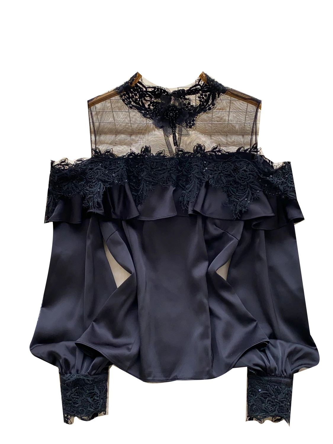 Ele لطيف الرياح Sle الكتف عارية طويلة Sve الساتان irt المرأة تنوعا شيك الأعلى المعاوضة لصق فضفاضة تناسب تنفس