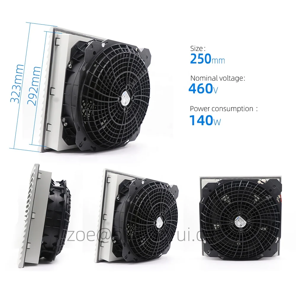K2D250-AH06-06 400V AC 93W 0.17a 2580RPM IP44 Ball Bearing Spindle Motor Rittal Cabinet Axial Cooling Fan SK3244.140