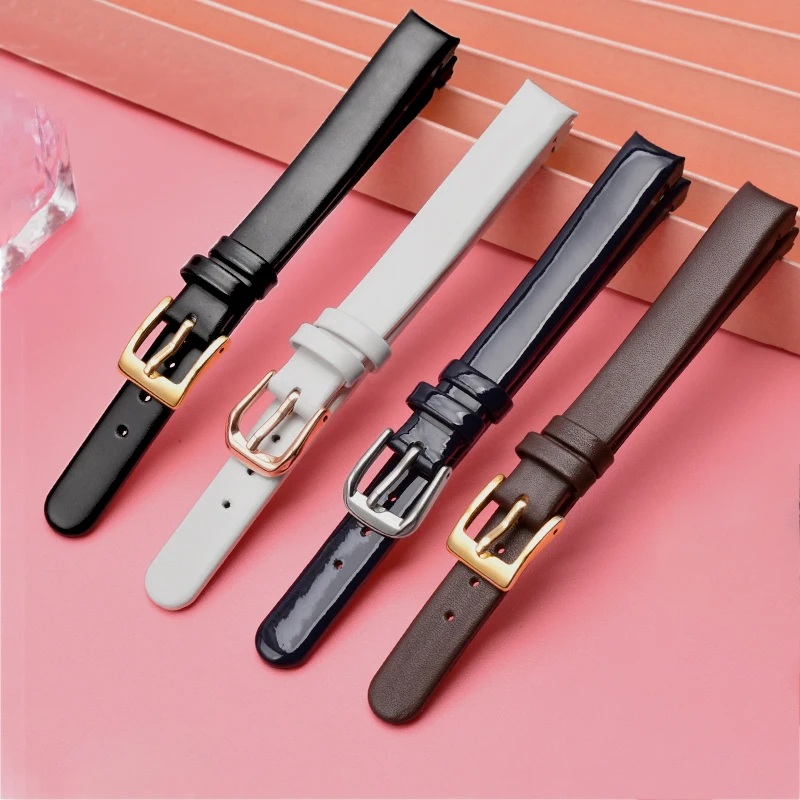 10mm Matte gloss Arc leather Watch strap for CK Watch band K43231 K43232 K43235 K43236 Ladies Watch Accessories Cowhide Bracelet