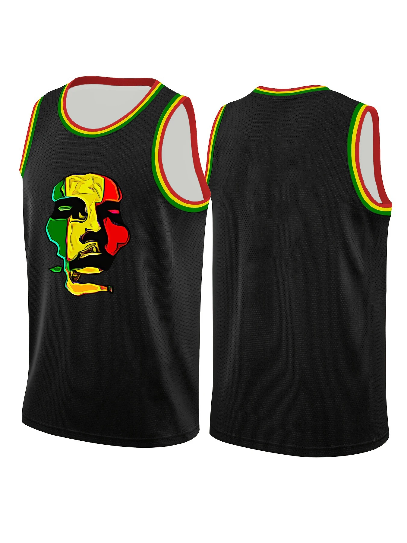 سترة كرة السلة الأنيقة والمريحة للرجال بطباعة شخصية كلاسيكية وعصرية بدون أكمام وقابلة للتنفس