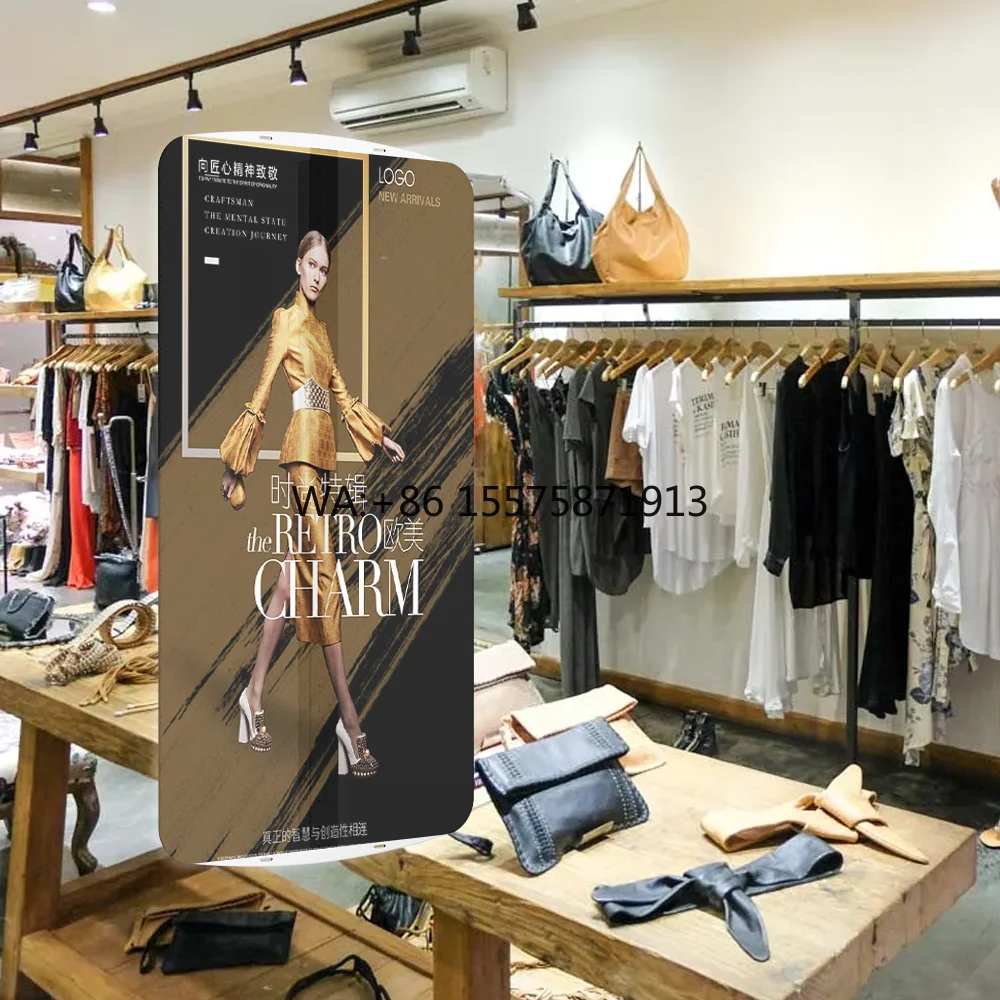 High Quality LED Screen Transparent Hanging Totem for Advertising Transparent Shop Ceiling Digital Signage Digital Poster