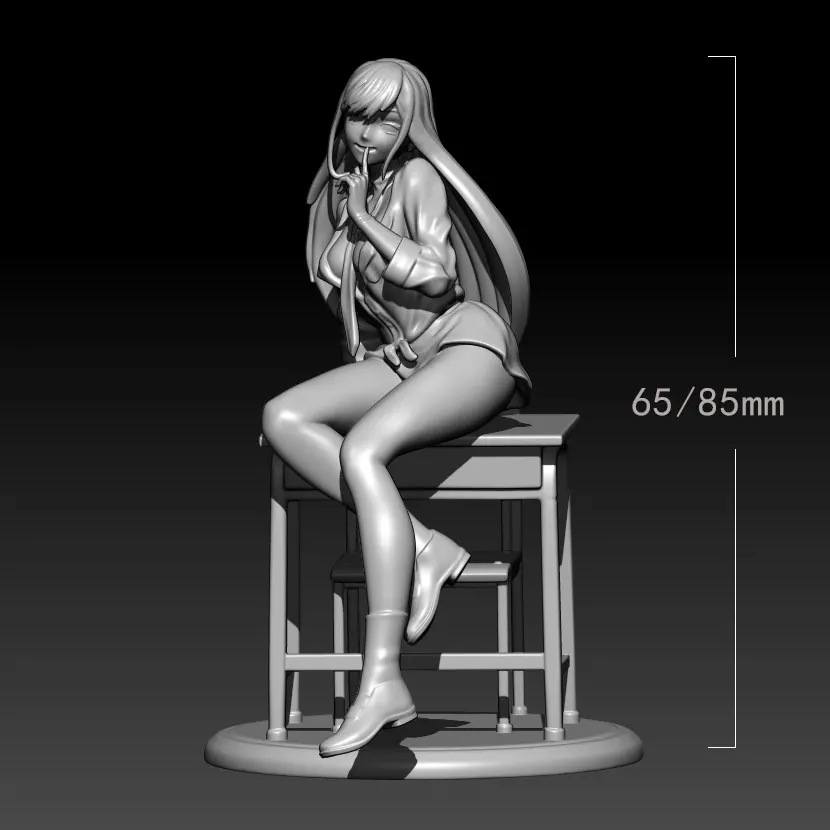 

1/24 65mm 1/18 85mm Resin Model Kits Girl Student Figure Sculpture Unpainted No Color RW-932