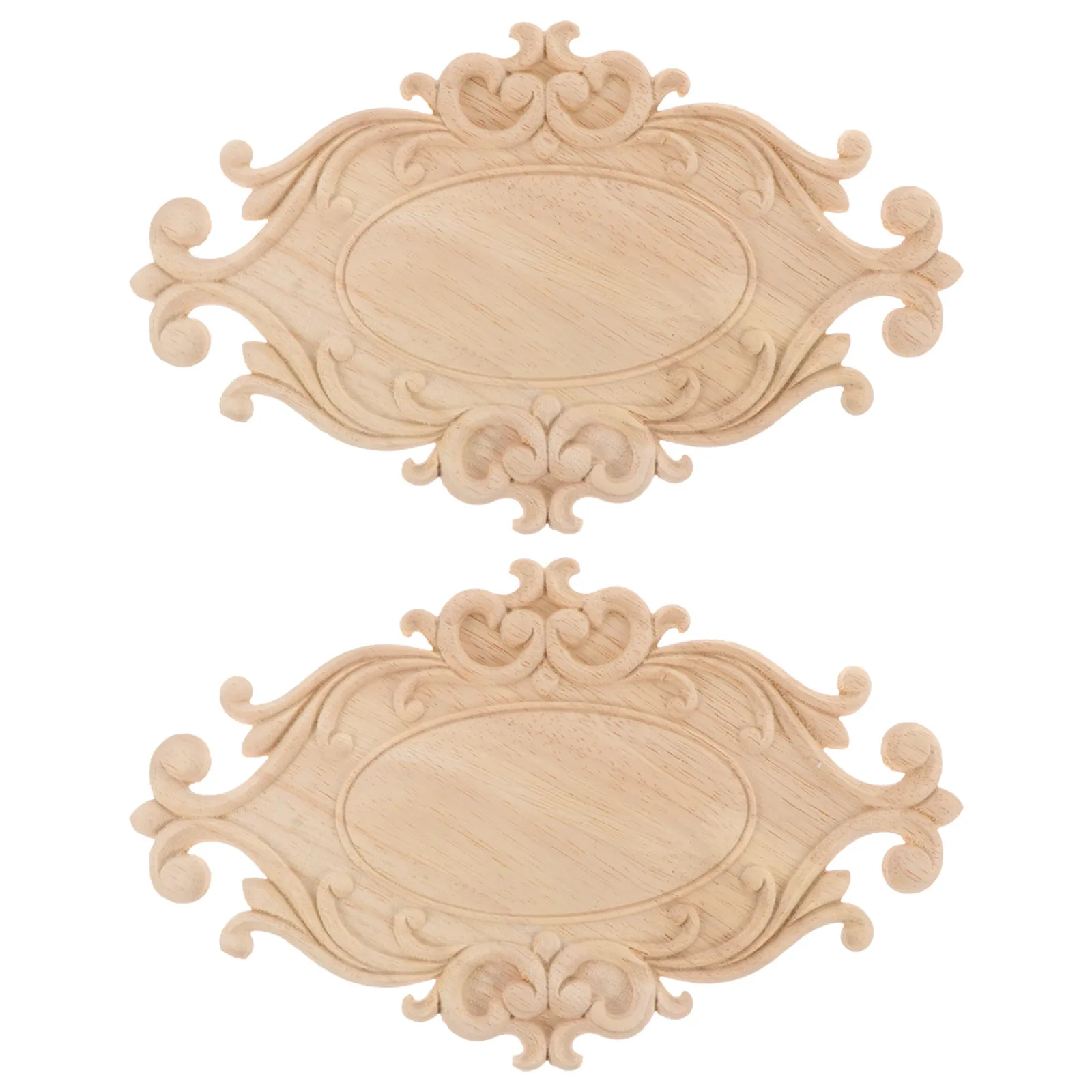 2 قطعة الخشب المنحوت زين راصعة خشبية طبيعية لخزانة أثاث باب ديكور منحوتة الخشب ملصق المنزل لتقوم بها بنفسك حلية