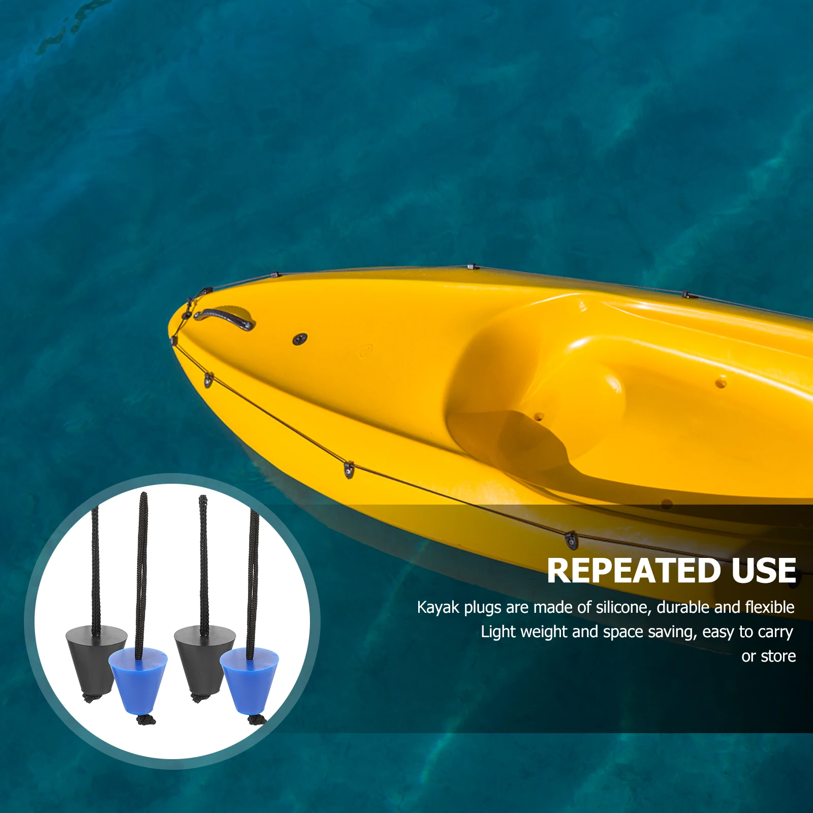 

4 Pcs Silicone Marine Drain Plug Boat Scupper Hole Plugs Kayak Snap Handle Accessory Durable Water Resistant Fishing