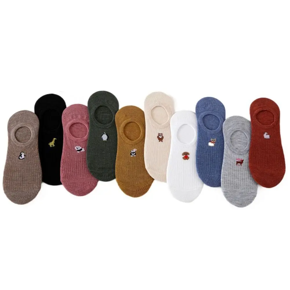 10Pairs لطيف الكرتون رقيقة قارب الجوارب الحيوان عدم الانزلاق المطاط الحلو الجوارب القصيرة الجوارب تنفس غير مرئية الكاحل الجوارب فتاة #2