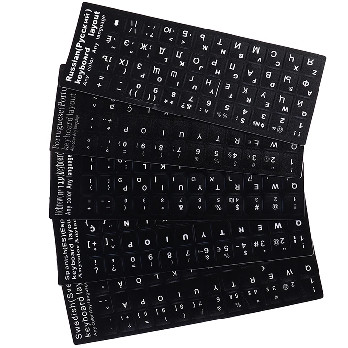 للكتاب لوحة مفاتيح الكمبيوتر المحمول 10 "إلى 17" الكمبيوتر القياسية تخطيط الحروف لوحة المفاتيح يغطي فيلم ملصقات غطاء لوحة المفاتيح الروسية