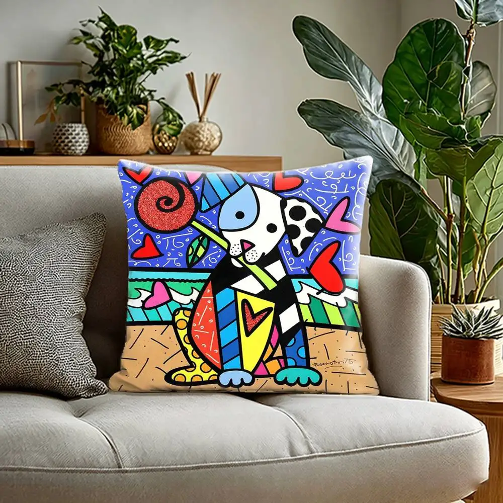 1pc B-Britto Anime  Pillow Case Anti-dustmite Pillowcase Invisible zipper silky Sofa cushion cover for bedroom