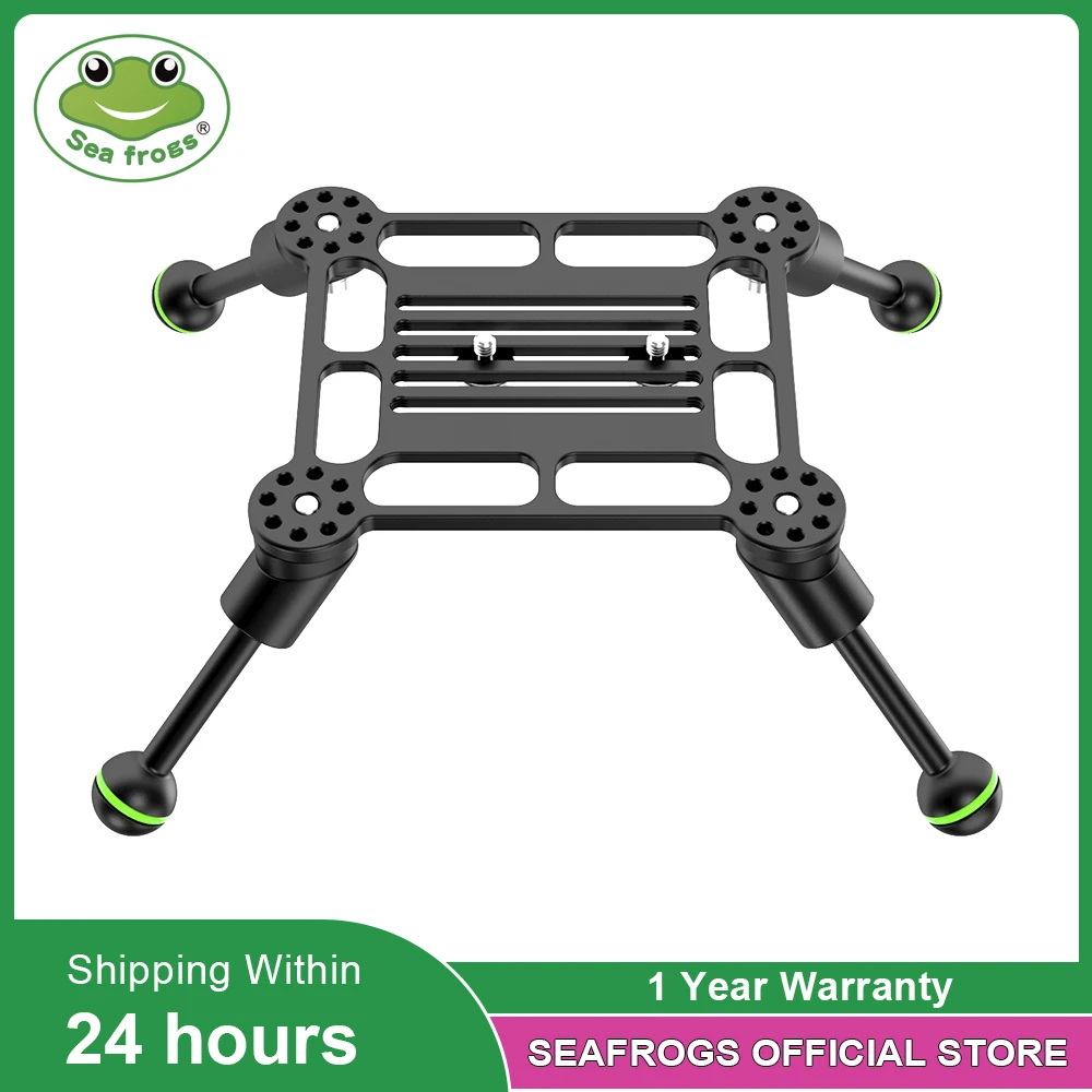 Seafrogs Aluminum Alloy Diving Handle Tray For Metal Housing Handheld Hand Grip Video Stabilizer with Ball Adapter