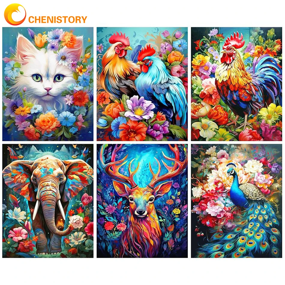 

CHENISTORY Painting By Numbers Colorful Animals DIY Pictures Landscape Paint By Numbers For Beginner Unique Gift Home Decor Wall