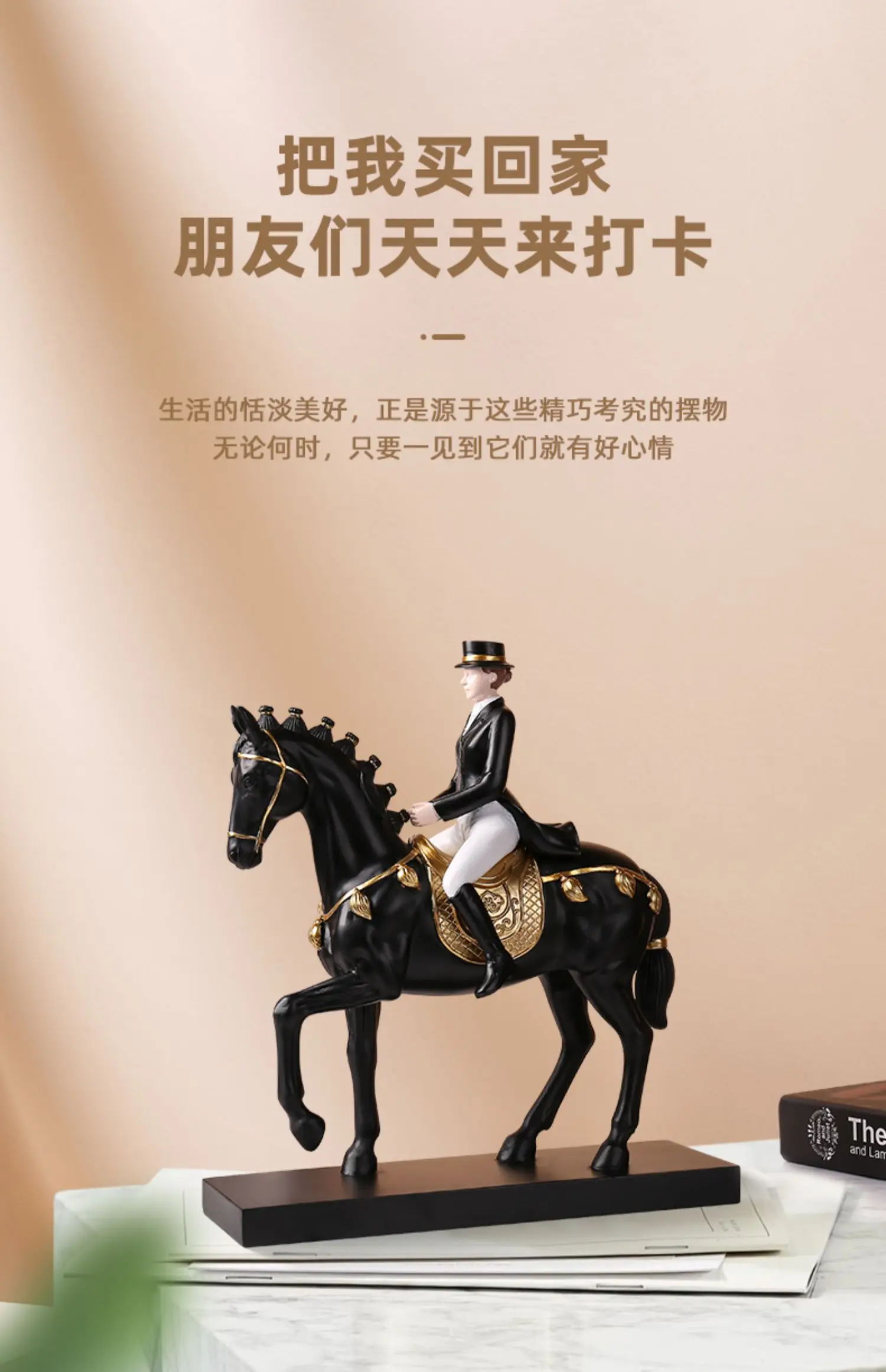 

luxury horse riding statue living room entrance TV cabinet wine cabinet decoration home decoration housewarming gift