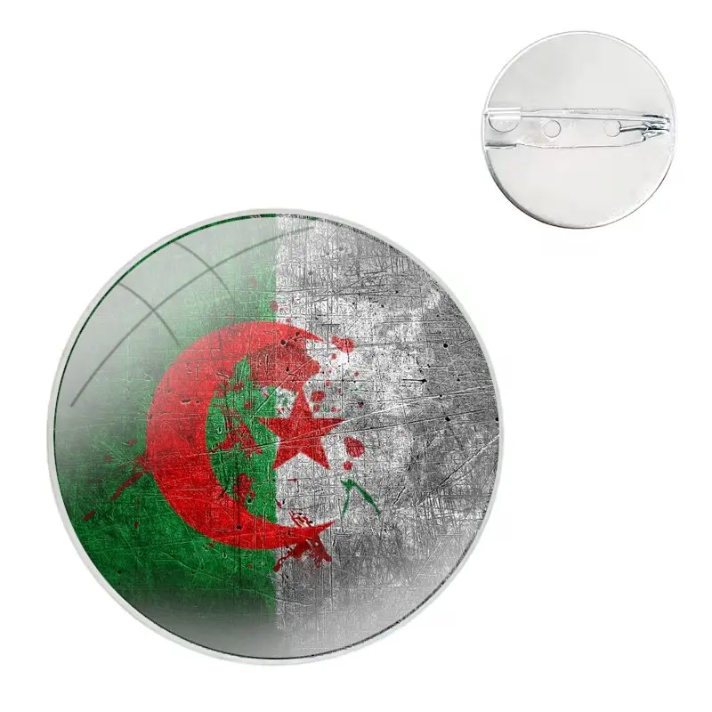 Pins Badge Metal Brooches For Clothes Backpack Decoration gift Retro Algeria Flag