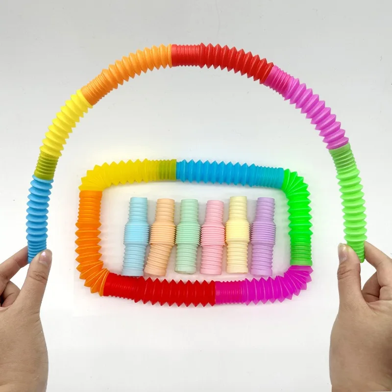 Colorful Telescopic Tubes Fidget Toys Sensory Toy For Kid&Adult Stress Anxiety Relief Learning Toys Stretch Tube Birthday Gifts - view 6