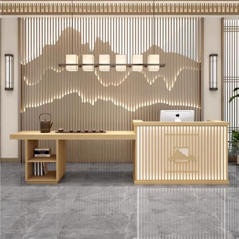 

Новый китайский оригинальный деревянный кассовый аппарат, чайный столик, зал здоровья, высококачественная стойка регистрации, Mostrador, современная простая мебель