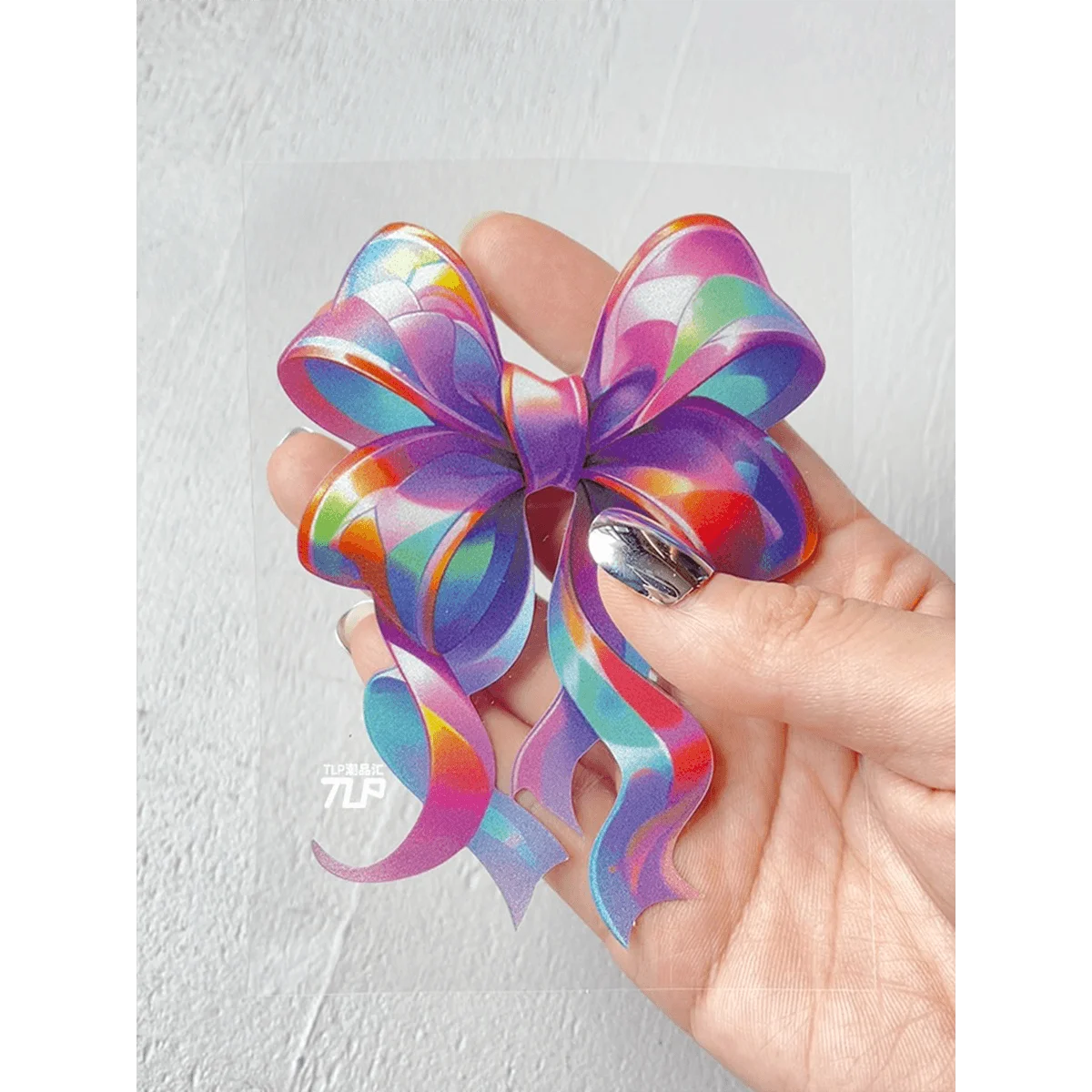 Retlper uitgeholde autosticker origineel ontwerp strik kleurrijk en elegant schattig 3D waterdichte platte sticker